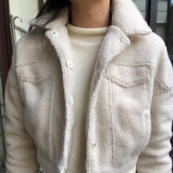 cropped teddy bear jacket